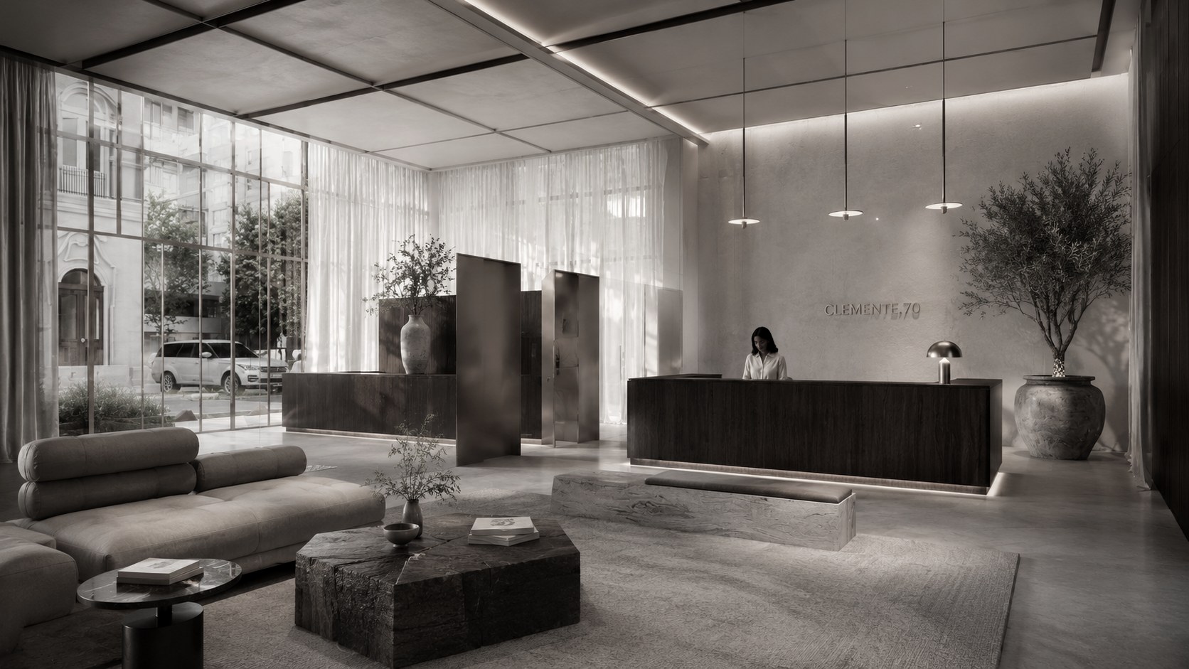 Sala de estar del lobby, Clemente 70