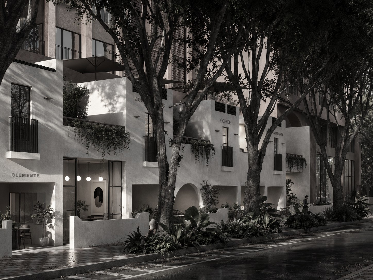 Lounge del lobby al atardecer, Clemente 70